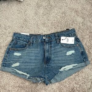 Denim Blue Distressed Women's Shorts
